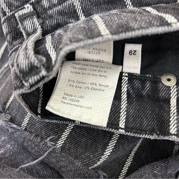 Reformation Cutoff Black Striped Denim Shorts - Picture 8 of 8
